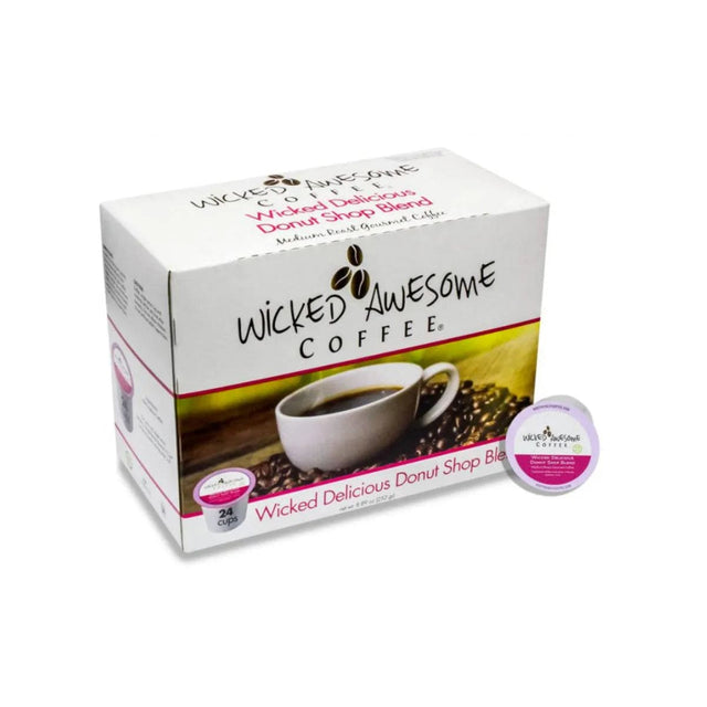 Wicked Awesome's Delicious Donut Shop Single-Serve Coffee Pods (Case of 96) K-Cups Wicked Awesome