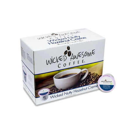 Wicked Awesome's Nutty Hazelnut Creme Single-Serve Coffee Pods (Box of 24) K-Cups Wicked Awesome