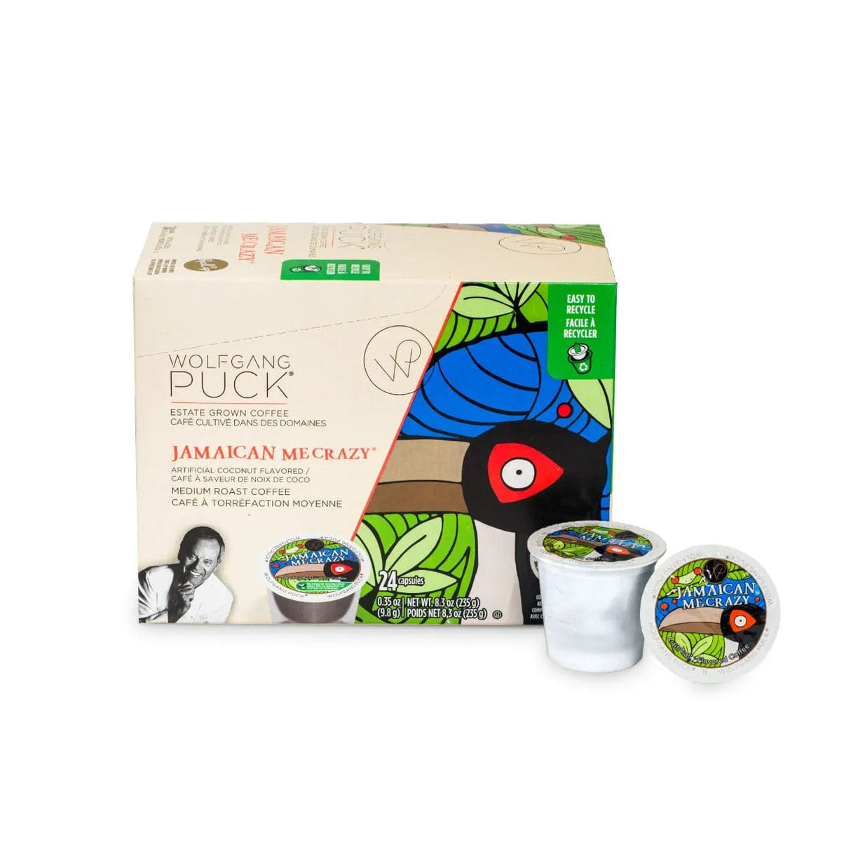 Wolfgang Puck Jamaican Me Crazy Single Serve Coffee Pods (Box of 24) K-Cups Wolfgang Puck