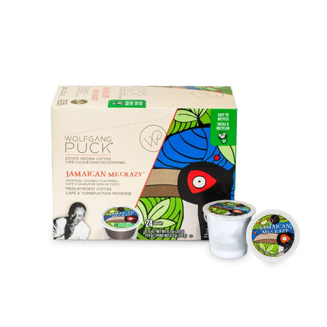 Wolfgang Puck Jamaican Me Crazy Single Serve Coffee Pods (Box of 24) K-Cups Wolfgang Puck