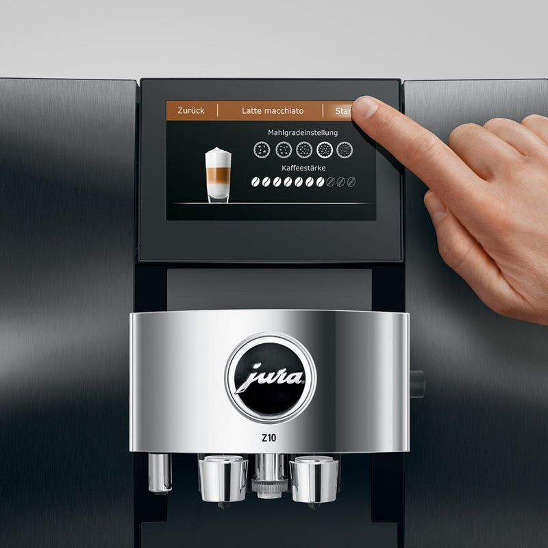 Jura Z10 Diamond Black Super Automatic Espresso Machine Bundle (Jura Black Cool Control 1.0 l and 3-Pack Claris Smart Water Filter)