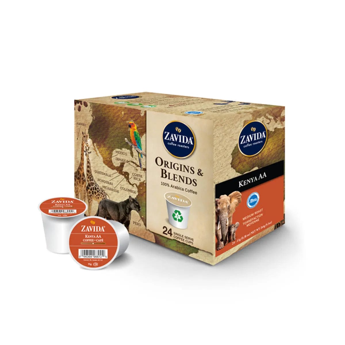 Zavida Kenya AA Single-Serve Coffee Pods (Box of 24) K-Cups Zavida