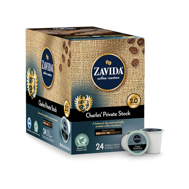 Zavida Charles' Private Stock Single-Serve Coffee Pods (Box of 24)