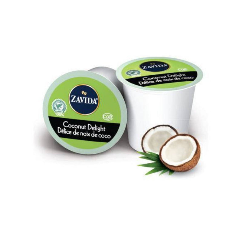 Zavida Coconut Delight Single-Serve Coffee Pods (Box of 24)