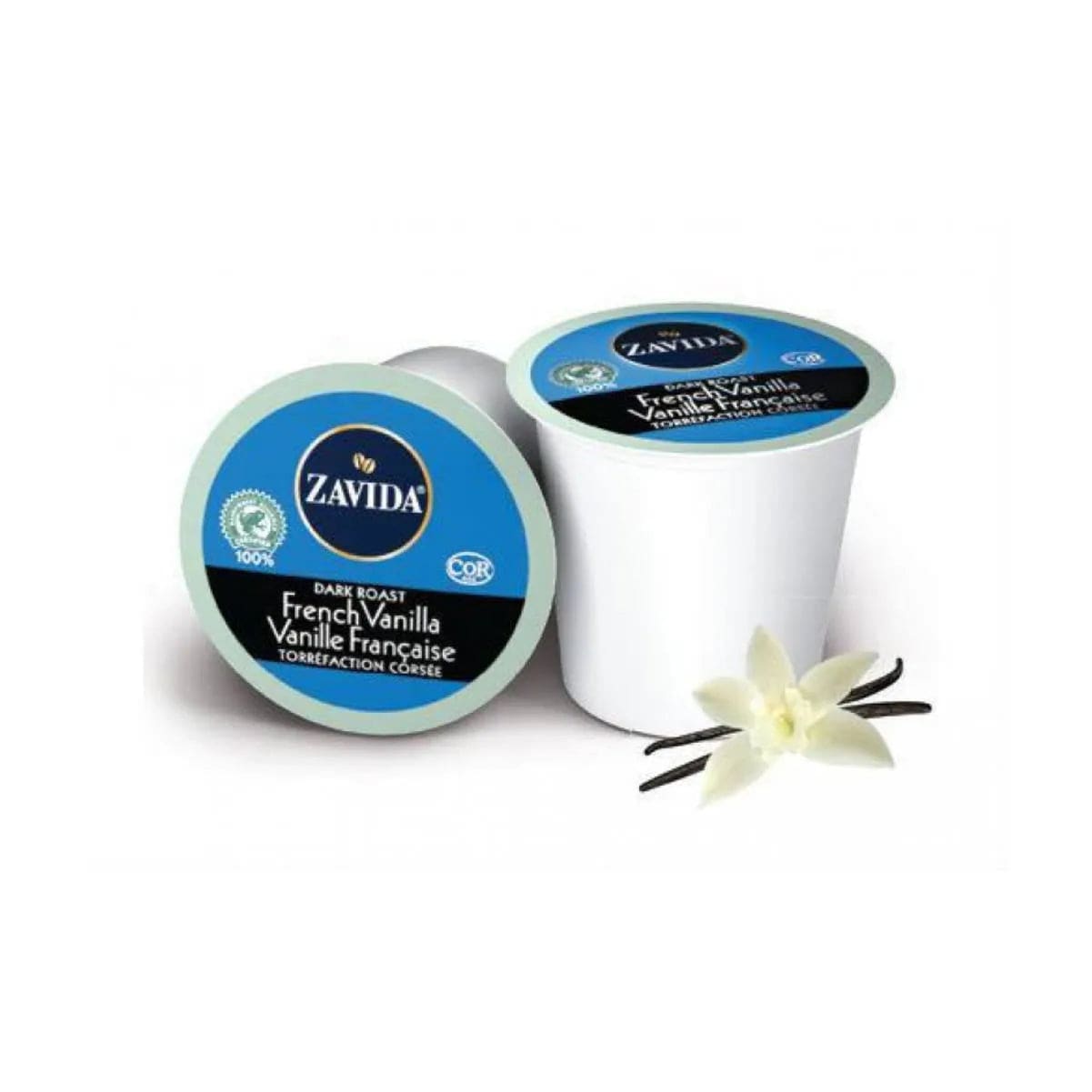 Zavida French Vanilla Dark Roast Single-Serve Coffee Pods (Box of 24) K-Cups Zavida