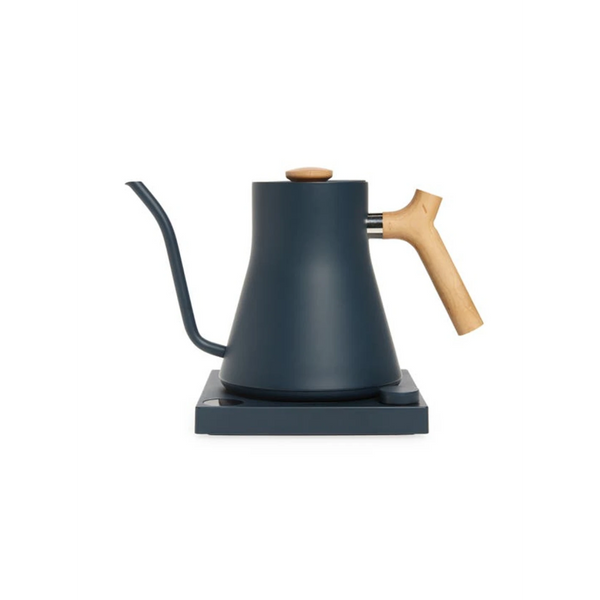 Fellow Stagg Stone Blue + Maple EKG Electric Variable Temperature Kettle Pour Over Kettle For Coffee And Tea