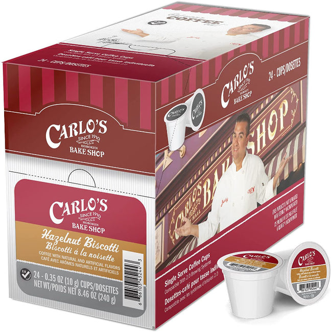 Cake Boss Hazelnut Biscotti Single-Serve Coffee Pods (Box of 24)