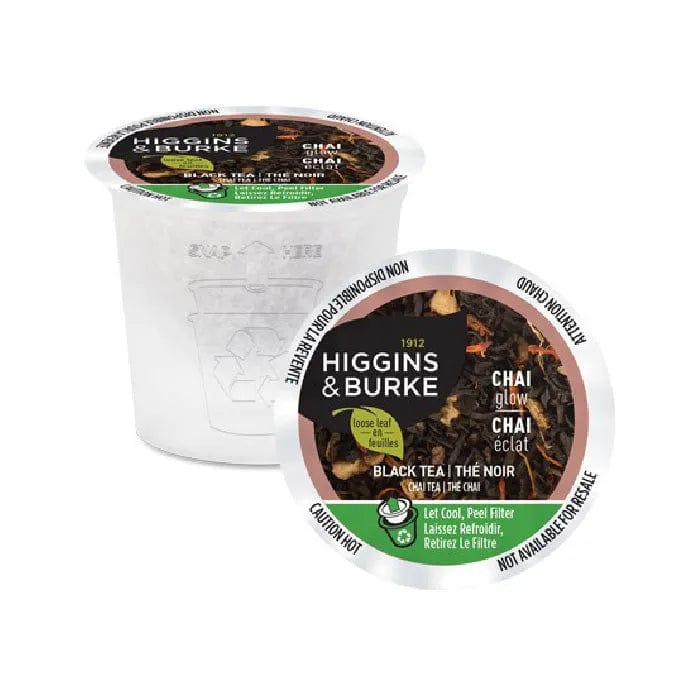 Higgins & Burke Chai Tea (Chai Glow) Single Serve Pods (Box of 24) K-Cups Higgins & Burke