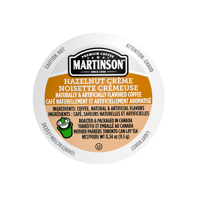 Martinson Coffee Hazelnut Créme Single Serve Pods (Box of 24)