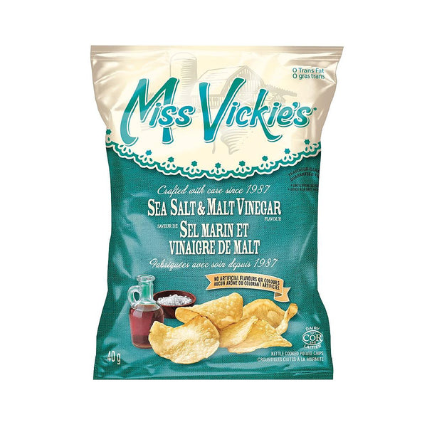 Bulk Miss Vickie's Sea Salt & Malt Vinegar Chips (Box of 40 Bags)