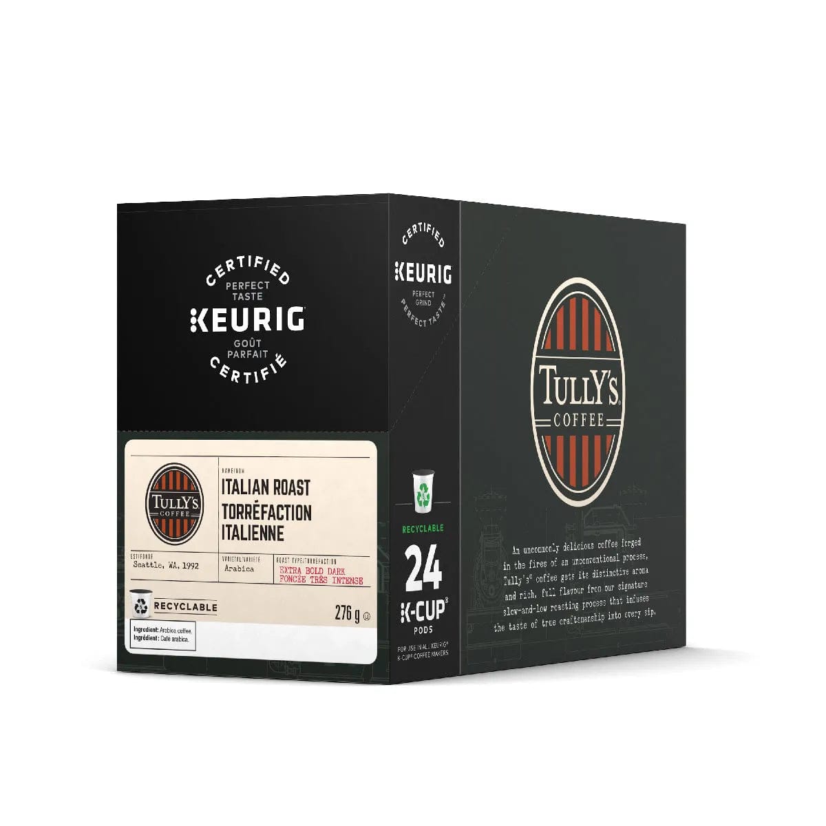Tully's Coffee - Italian Roast (Box of 24 K-Cup® Recyclable Pods)
